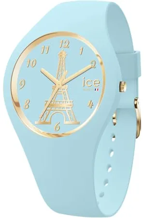 Ice-Watch ICE cocorico Eiffel tower Light blue - Dziewczęcy niebieski zegarek z silikonowym paskiem - 023245 (Small -)