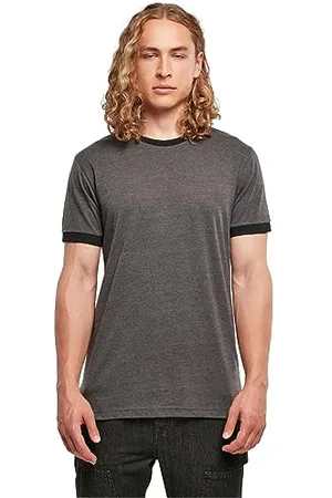 Build Your Brand Męski T-shirt Ringer Tee Charcoal/Black M, , M