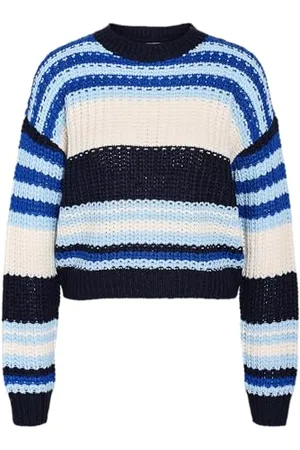 Noisy May NMCHARLIE L/S O-NECK STRIPE KNIT NOOS, , M
