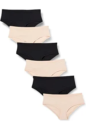 Amazon Damska bielizna hipsterska (dostępna w dużych rozmiarach), 6 sztuk, , L