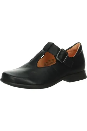 Think! Damen PENSA chromfrei gegerbte nachhaltige Halbschuhe, SCHWARZ 0000