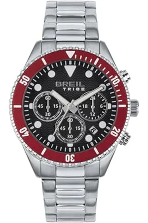 Breil Męski zegarek na rękę Outrider HU 41 MM Chrono ze srebrną stalową bransoletką, 10 bar, średnica koperty: 41 mm, EW0714, , bransoletka