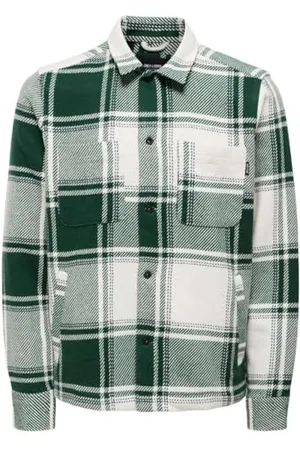 Only & Sons ONSMACE OVR LS Check Shirt, , XXL