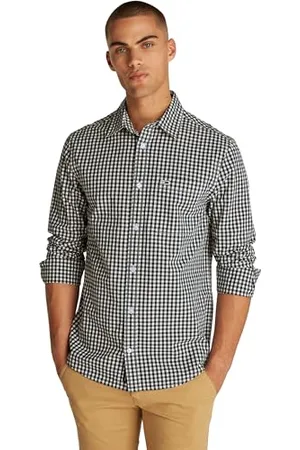 Tommy Hilfiger Męska koszula w kratę TJM POPLIN DM0DM21115 L/S, czarna, M, , M