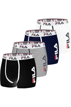 Fila Bokserki męskie bawełniane, męskie bokserki, oddychające, rozciągliwe (zestaw 4 sztuk), rozmiar M, , M
