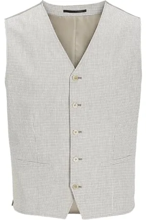 JACK & JONES Jack&JONES Męska kamizelka garniturowa JPRRIVIERA Linen Waistcoat, , 54