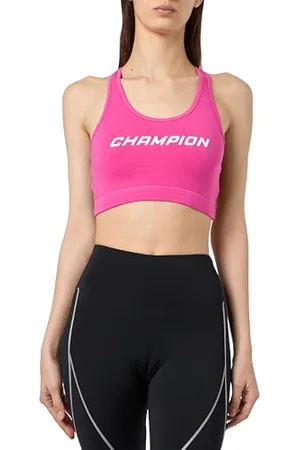 Champion Athletic Club W - Light Support Script Logo Biustonosz Sportowy, Różowy Malinowy, M Kobiety SS24, , M