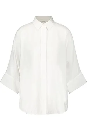 Gerry Weber Damska luźna bluzka z rękawami 3/4 z ukrytą listwą guzikową, rękaw 3/4, jednokolorowa, , 36