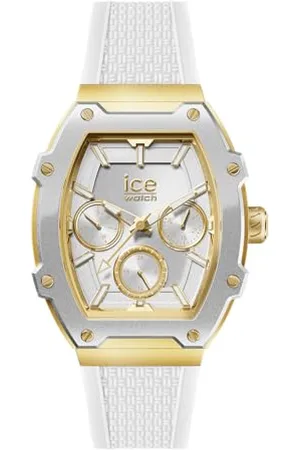 Ice-Watch ICE boliday White gold Steel - męski biały zegarek z silikonowym paskiem - 023897 (średni)