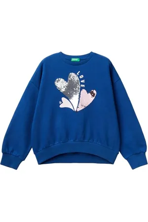 Benetton Bluza z kapturem dla dziewczynek i dziewcząt, , 130