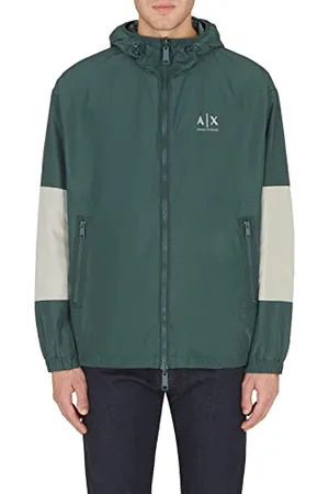 Armani Exchange Męska kurtka dwustronna, z recyklingu, zielona G/Lon.Fog/G.GA, bardzo duża, Zielony G/Lon.fog/G.ga, XL