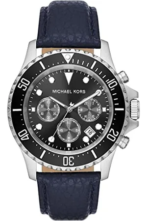 Michael Kors MK9091 Zegarek dla Mężczyzn Everest Quartz, Chrono, Rozmiar Koperty 45 mm i Skórzany Pasek
