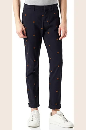 Scotch&Soda Męskie spodnie chinosy AMS Blauw Stuart w sezonowych spodniach z nadrukiem na całej powierzchni, , 29W / 32L