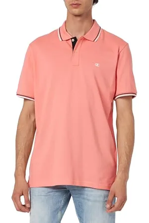 Champion Legacy Polo Gallery Light Cotton piqué C-Logo Polo, Różowy Brzoskwinia, XXL Mężczyźni SS24, , XXL