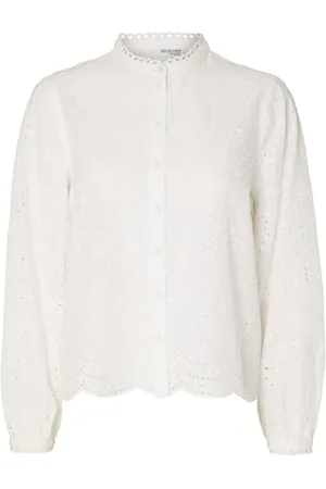 SELECTED Damska bluzka Slftatiana L/S Embr Noos z długim rękawem, , 34