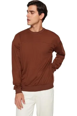 Trendyol Męska bluza - bordowa - regularna, , L