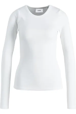 JACK & JONES JACK&JONES JXFREYA LS Rib Tee NOOS t-shirt, jasny biały, XL