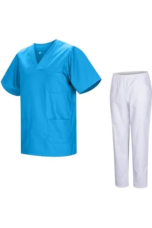 MISEMIYA Mundur sanitarny Unisex medyczne mundury sanitarne z ekranem Biały 817-8312-BIAŁY, , M