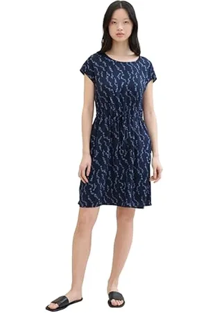 TOM TAILOR Damska sukienka basic wiskoza z kieszeniami, , XL
