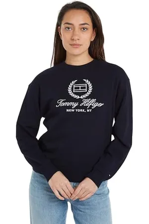 Tommy Hilfiger Damska REG FLAGA SCRIPT CNK SWTSHRT Desert Sky L, , L