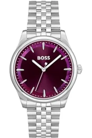 HUGO BOSS 1502778 zegarek kwarcowy z trzema rękami dla kobiet, pełna wdzięku kolekcja ze srebrną bransoletką ze stali nierdzewnej - 1502778