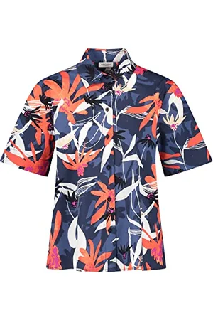 Gerry Weber Damska 160054-31290 bluzka, niebieski/czerwony/pomarańczowy, 38, , 38