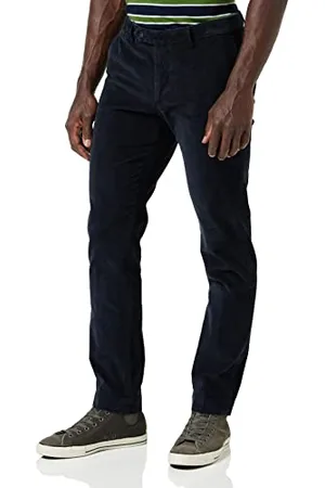 Hackett Męskie spodnie chino, sztruks, granatowe, 35 W/34 L
