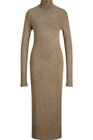 JACK & JONES JACK&JONES damska sukienka JXCAT Soft ROLL Neck Dress Knit SN, Brindle, L, , L