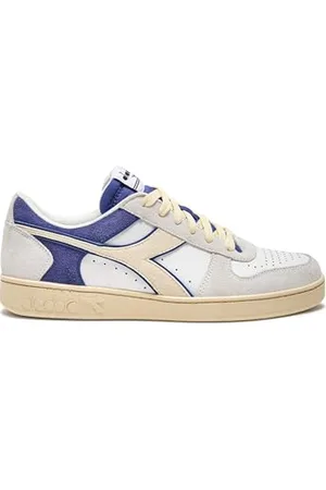 Diadora Magic Basket Low Suede Leather, Trampki Unisex-Dorosły, Białe/Blue Eyes, 41 EU, , 41 EU