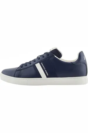Armani Exchange Męskie buty sportowe Paris Double line, Navy+ Off White, 44,5 EU, , 44.5 eu
