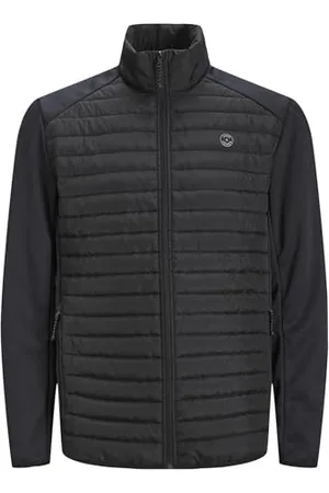 JACK & JONES Męska kurtka pikowana JJEMULTI Quilted Collar NOOS, kolor czarny/szczegóły: Set-in Sleeves, XXL, , XXL