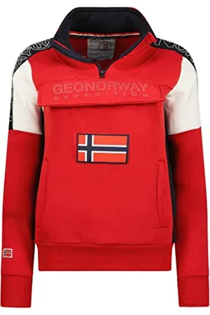 Geographical Norway Fagostino Lady - Damska bluza z kapturem z kieszeniami kangurka - Bluza damska na co dzień sweter z długim rękawem ciepły, , S