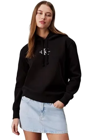 Calvin Klein Jeans Damska bluza z kapturem Monologo Regular, , XXS