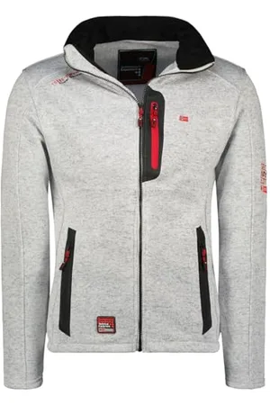 Geographical Norway Męska trampolina cienki polar ciepły zamek błyskawiczny - kurtka jesienno-zimowa ciepła męska - długi rękaw miękki futrzany sweter wygodny na zewnątrz ( M), , M