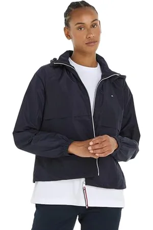 Tommy Hilfiger Damska przezroczysta bluza z kapturem wiatrówka Desert Sky L, , L