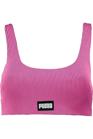 PUMA Swim Women Ribbed Scoop Neck Top 1P, Różowy/czarny, M