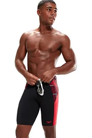 Speedo Męskie szorty Eco End+ Splice Jammer Board Shorts, Czarny/czerwony/biały, 152