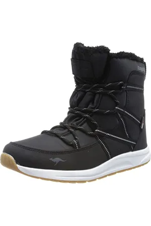 KangaROOS Damskie kozaki K-WW Leyla RTX Jet, czarne/przezroczyste srebro, 38 EU