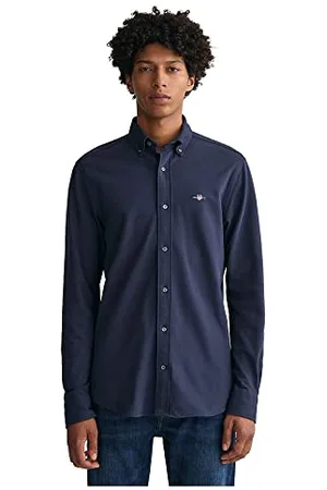 GANT Męska koszula Reg Jersey Pique Klasyczna koszula, , XL