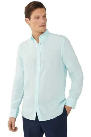 Hackett Hackett Garment Dye Linen B Long Sleeve Shirt L