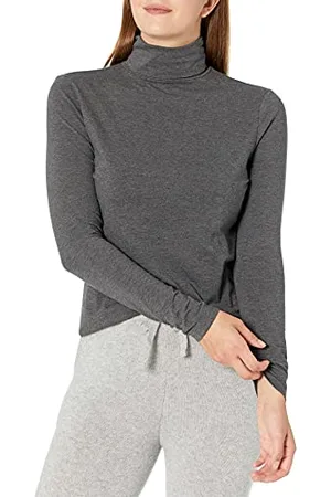 Amazon Damski golf z długim rękawem (dostępny w dużych rozmiarach), grafitowy wrzos, L