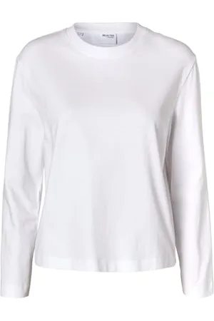 SELECTED Damska koszulka z długim rękawem Slfessential Ls Boxy Tee Noos, , L