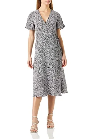 VILA VILOVIE S/S WRAP MIDI Dress/SU - NOOS, , 40