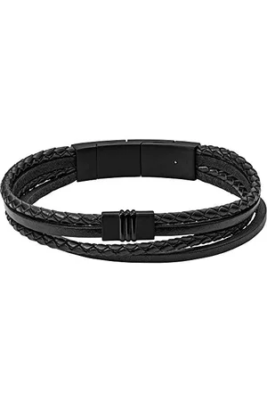 Fossil Vintage Casual męska skóra lub stal nierdzewna z karabińczykiem, klamrą lub składaną bransoletką, Jeden rozmiar, Skóra