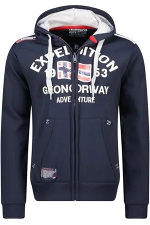 Geographical Norway Męska bluza z kapturem z flagą kangur kieszeń - Bluza z logo bluza z kapturem z kapturem ciepły długi rękaw - mężczyźni wiosna lato jesień zima ( S), , S