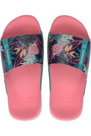 Havaianas Unisex slide sandaal, roze porselein, 9/10 UK breed