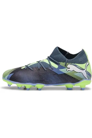 PUMA Unisex Future 7 Match Fg/Ag Jr buty piłkarskie dla dzieci, Gray Skies White Fizzy Apple, 35 EU