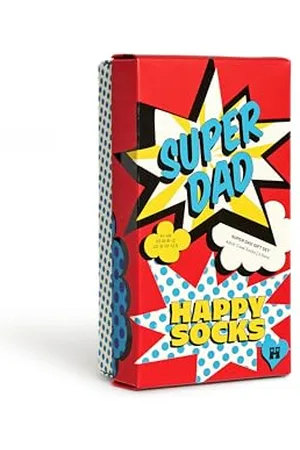 Happy Socks 3-pak skarpetek na Dzień Ojca z premium bawełny, kolorowy i zabawny zestaw prezentowy, oryginalny prezent dla taty