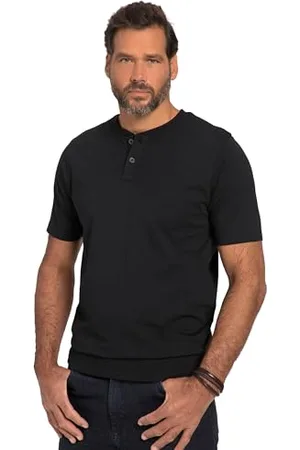 JP 1880 Męskie, duże rozmiary, duże rozmiary, odzież męska L-8XL, Henley, krój na brzuch, półrękawy, okrągły dekolt 818628, , L