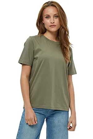 Minus Cathy Gots T-shirt z krótkim rękawem | T-shirt damski w kolorze białym | jesienna bluzka damska, , M